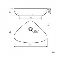 Izlietne WASHBASIN BERGAMO 500005 59X39X13