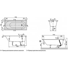 Vanna Villeroy & Boch Oberon Solo Bath with Legs White 170x75