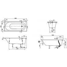 Vanna Villeroy & Boch Oberon Solo Bath with Legs White 180x80